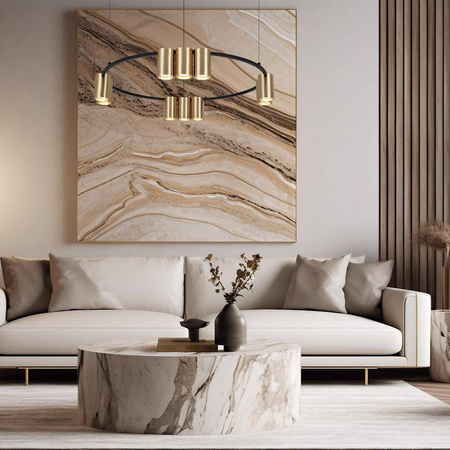 Lampa wisząca (koło) GENESIS BLACK GOLD 10xGU10 (ML0375) - Milagro