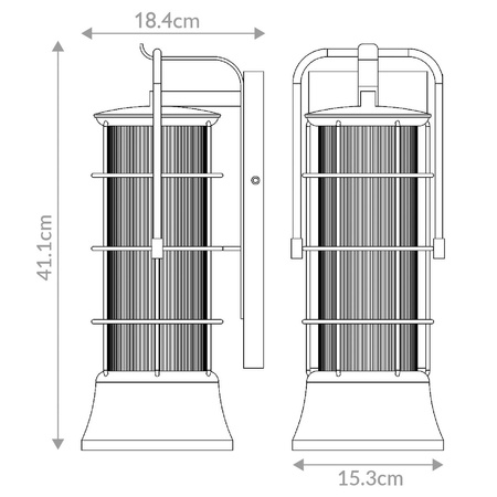 Średnia latarnia naścienna Rivamar - 1 źródło światła - Brązowo-złota (QN-RIVAMAR-M-BLK-GD) - Quintiesse