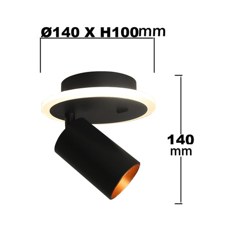 Kinkiet / Spot Parma 1 (LP-0612/1WS BK) - Light Prestige