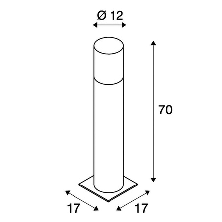 LISENNE POLE 70, E27, szara, IP54