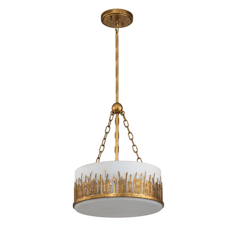 Lampa wisząca Sawgrass - 3 źródła światła - Płatkowe złoto (QN-SAWGRASS-2P-DG-O) - Quintiesse