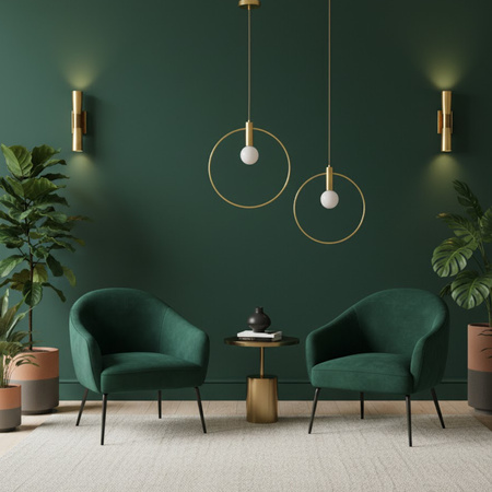 Złota lampa wisząca przy łóżku Bella 25 cm (DP0001A-250R) - Step into Design