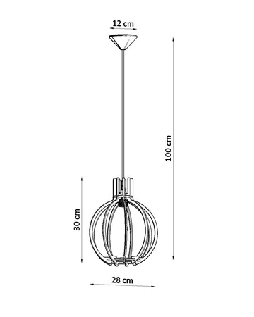 Lampa wisząca ARANCIA naturalne drewno (SL.0391) - Sollux
