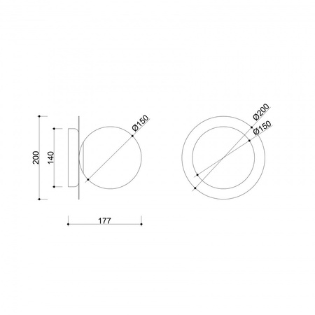 BORRA A czarna lampa ścienna / kinkiet z podwyższoną szczelnością IP44 (B2A120S0) - Ummo