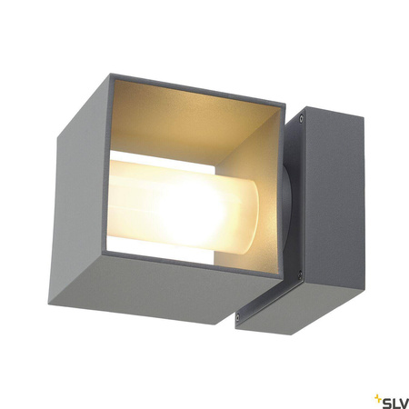 SQUARE TURN, QT14, lampa ścienna outdoor, kolor srebrnoszary, maks. 42W, IP44 (1000335) - SLV