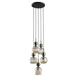 SOPHIA GREEN COGNAC LAMPA WISZĄCA 5XE14 (11149) - TK Lighting