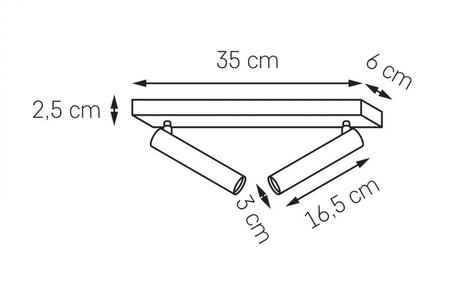 Lampa sufitowa ROLL 2 kolor Czarny (50920202) - KASPA