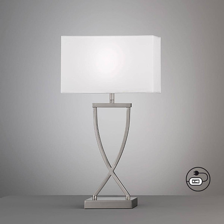 Lampa stołowa Anni kol. biały/nikiel (50458) - Fischer&Honsel