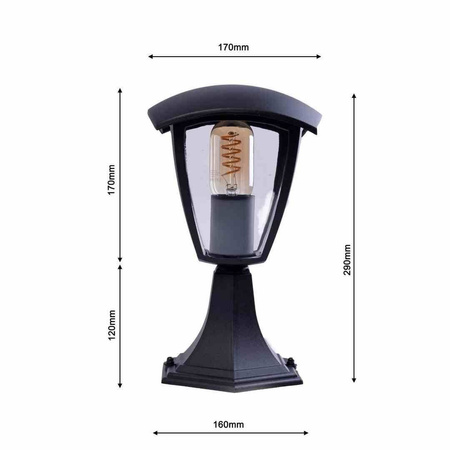 Lampa ogrodowa stojąca FOX BLACK 1xE27 Mała (EKO3551) - Eko-Light