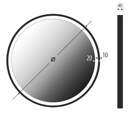 Lustro okrągłe TEXAS w ramie z oświetleniem LED na skórzanym pasku - MCJ