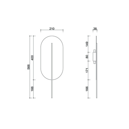 ROKKE granatowa lampa ścienna / kinkiet (RKK213130) - Ummo