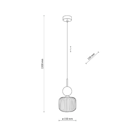 SOPHIA GREEN COGNAC LAMPA WISZĄCA 1XE14 (11144) - TK Lighting