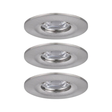 Oprawa wbudowana Nova mini Coin okrągła IP44 LED 3x4W 310lm Żelazo Szczotkowane/Aluminium (PL94301) - PAULMANN