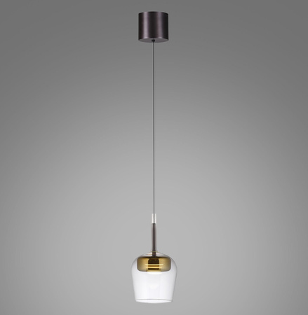 Lampa wisząca na pilota i aplikację, z płynną regulacją wysokości Q-KON ZŁOTY (2741-12) - Paul Neuhaus