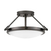 Mały półplafon Collier - 3 źródła światła - Zgaszona czerń (HK-COLLIER-SF-S-BX) - Elstead Lighting
