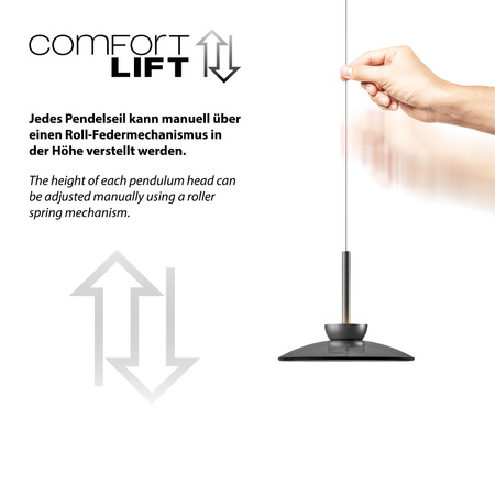 PURE MOON LAMPA WISZĄCA SZARA (2191-15) - Paul Neuhaus