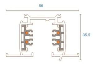Szynoprzewód podtynkowy TRACK 3, 1m (biały) (8102) - Shilo