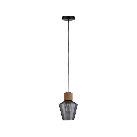 Neordic Edla Lampa wisząca max. 1x20W E27 230V Szkło przydymione/Korek (PL79740) - PAULMANN