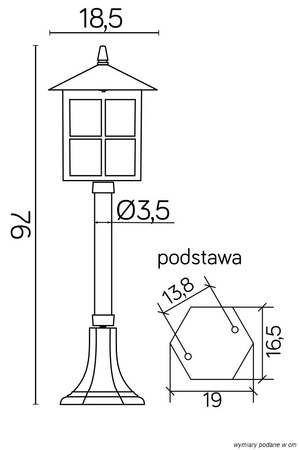 Słupek ogrodowy  Wenecja (K 5002/3/KW) - SU-MA