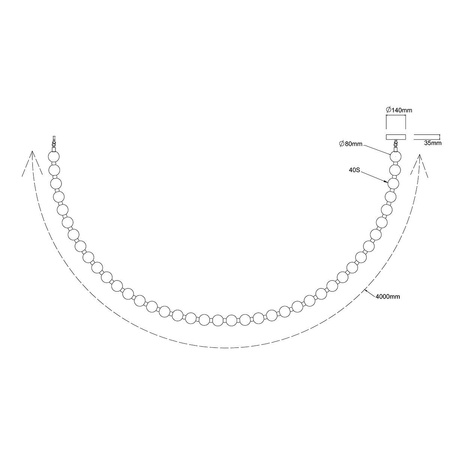 Lampa wisząca Dorado Rope 4 m złota LED CCT (LP-002/4M CCT) - Light Prestige
