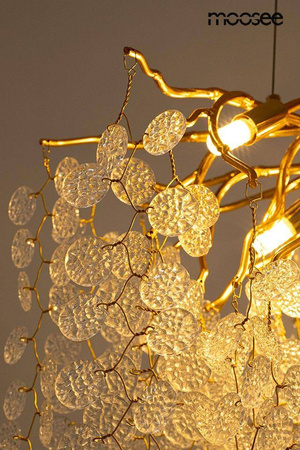 Ekskluzywna złota lampa wisząca RIVIERA 80 clear (5900168832954) - Moosee