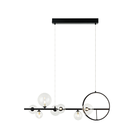 PENDANT LED LIGHT 14W + 7XG9 METAL GLASS BLACK (22063 Zambelis) - Zambelis