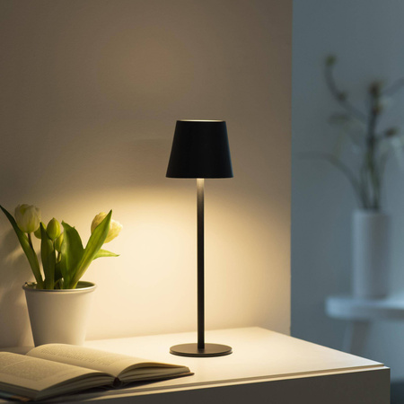 Przenośna LAMPA STOŁOWA USB EURIA CZARNA (19250-18) - Paul Neuhaus