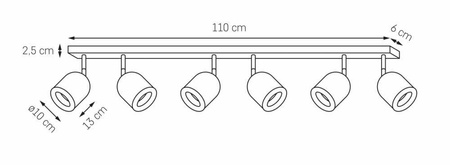 Lampa sufitowa SPARK 6 kolor Biały (50938601) - KASPA