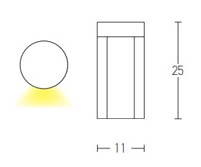 OUTDOOR BOLLARD LIGHT LED 12W GRAPHITE (E133 Zambelis) - Zambelis