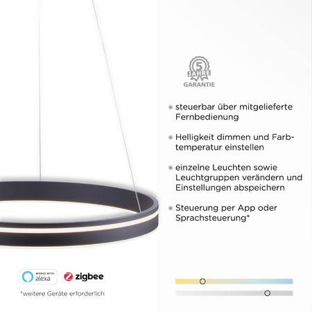 Q-VITO LAMPA WISZĄCA ANTRACYT (8411-13) - Paul Neuhaus