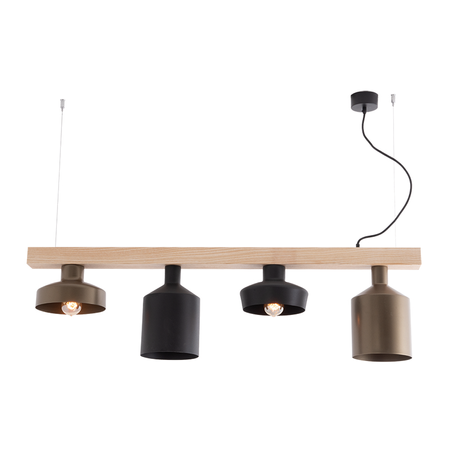 PENDANT LAMP 4XE27 WOOD-BLACK-BRONZE (22213 Zambelis) - Zambelis