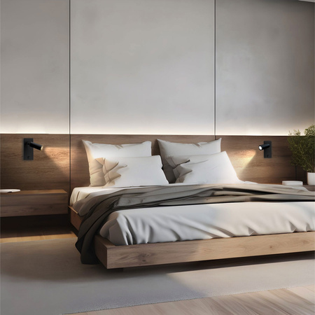 MADARA SLIM MR11 SWITCH KINKIET 230V IP20 38x95 + baza140x60x25 CZARNY z włącznikiem (SLIP003040) - Spectrum LED