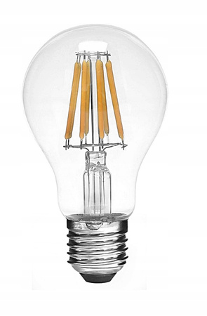 Żarówka LED Filament E27 ozdobna 8W barwa biała ciepła Edison - Syntron