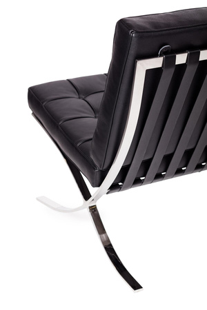 Sofa BARCELON trzyosobowa czarna - włoska skóra naturalna, chrom (KH1501100212) - King Home