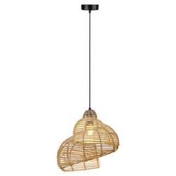 Ratanowa lampa wisząca Shella 40 cm jasne drewno 1xE27 (LP-1806/1P 40cm) - Light Prestige