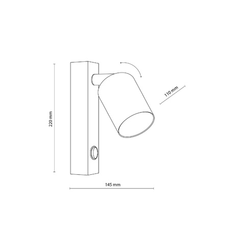 NEX BLACK KINKIET 1XGU10 (11364) - TK Lighting
