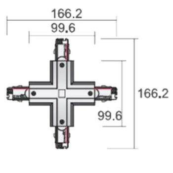 Łącznik krzyżowy szynoprzewodu (czarny) (8115) - Shilo