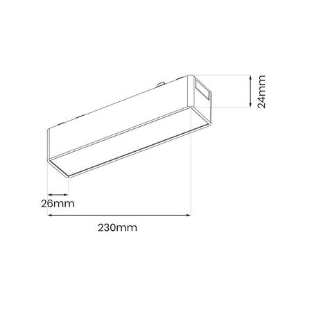 Lampa na szynie, sterowana aplikacją Slim Magnetic Track Czarny 23cm 10W LED Tuya CCT (ML2195) - Milagro