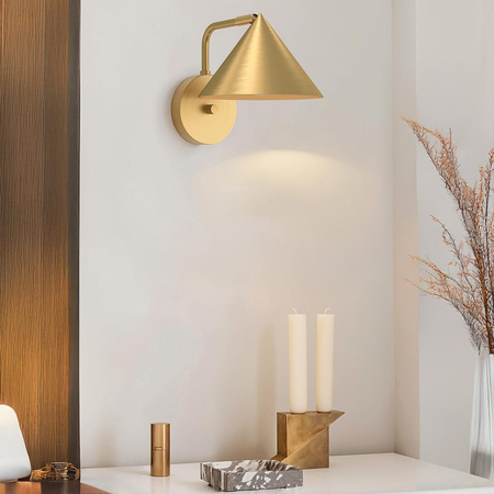 Kinkiet Remyck - 1 źródło światła - Szczotkowane złoto (ALM-REMYCK-1WB-GD) - Elstead Lighting