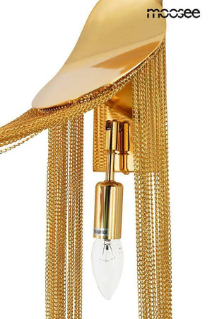 Lampa ścienna LAMBADA łańcuszki złota (MSE010100374) - Moosee