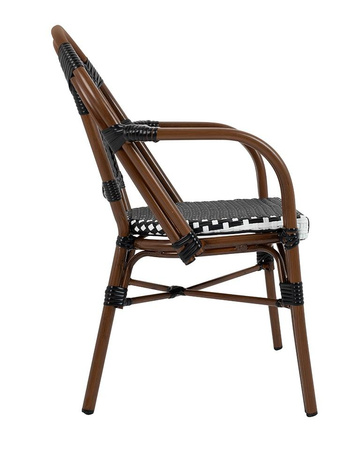 Krzesło ogrodowe CAFE PARIS ARM brązowe   rattan (KH1501100174) - King Home