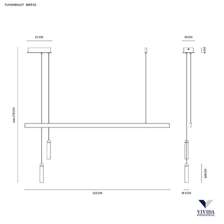 Lampa Wisząca FUNAMBULIST Kol. Biały 3000K (0059.30) - Vivida