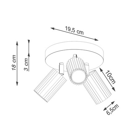 Plafon KARBON 3P taupe (SL.1768) - Sollux Lighting