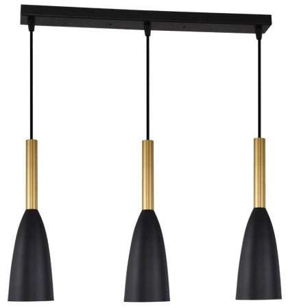 Wisząca Solin 3 linia złota (LP-181/3L BK/GD) - Light Prestige