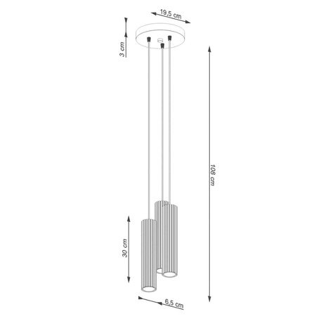 Lampa wisząca KARBON 3P zielona oliwka (SL.1614) - Sollux Lighting