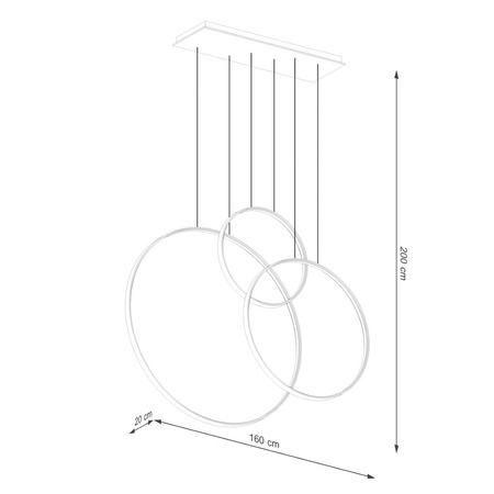 Lampa wisząca RIO 3 55/78/110 czarna LED 4000K (TH.541) - Thoro Lighting