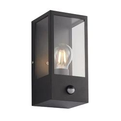 Kinkiet Breton PIR wall Black IP44 28W (94348) - Saxby