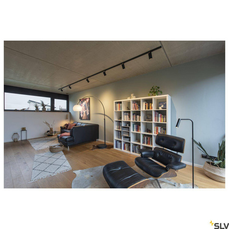 BIMA 1, spot do szyny wysokonapięciowej 1-fazowej, jednopunktowy, QPAR51, czarny mat, maks. 50W, z adapterem 1-fazowym (143440) - SLV