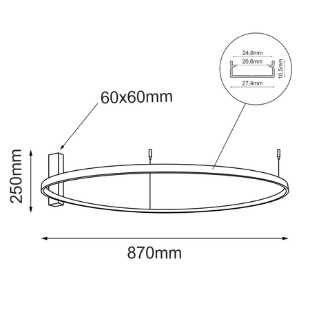 Plafon Agari 87 - Złoty (870 mm) 4000K   (1345) - Shilo