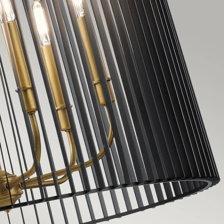 Żyrandol/ Lampa wisząca Linara - 6 źródeł światła (QN-LINARA-6P-BK) - Quintiesse